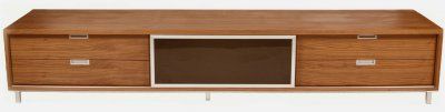 Walnut Gloss Laquer Finish Modern Long Tv Stand In Widely Used Tv Stands With 2 Open Shelves 2 Drawers High Gloss Tv Unis (Photo 7 of 15)