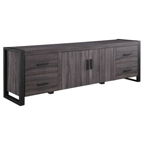 We Furniture 70" Grey Wood Tv Stand Console (View 11 of 15)