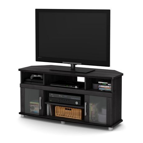 Well Known Glass Shelves Tv Stands For Tvs Up To 60" Throughout South Shore City Life Corner Tv Stand, For Tvs Up To  (View 13 of 15)