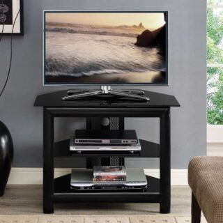 Well Known Glass Shelves Tv Stands Pertaining To 14 Best Small Tv Stands For  (View 3 of 15)