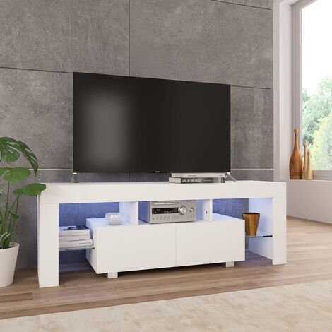Well Known Ktaxon Modern High Gloss Tv Stands With Led Drawer And Shelves With Regard To Best Price White Gloss Tv Unit (View 1 of 15)