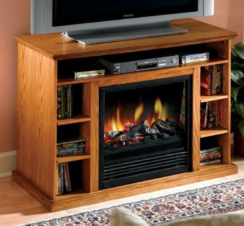 Well Known Mobile Tv Stands With Lockable Wheels For Corner Pertaining To Tv Stand Media Center With Built In Fireplace (View 11 of 15)