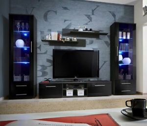Well Known Modern Black Tabletop Tv Stands With Telia 6 – Black Living Room Furniture / Entertainment (View 8 of 15)