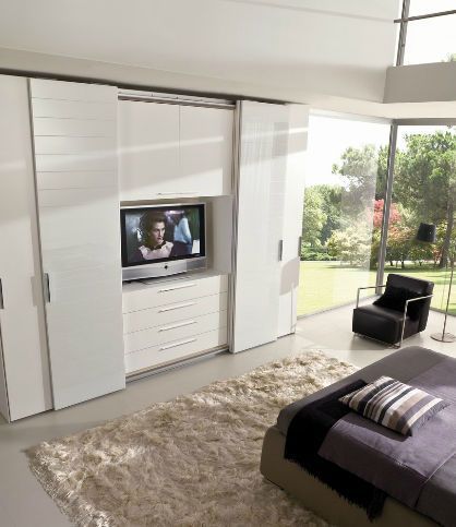 Well Known Modern Sliding Door Tv Stands Intended For Loving This Idea For Hidden Tv In Your Bedroom (Photo 14 of 15)