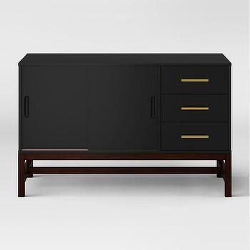Well Known Modern Tv Stands In Oak Wood And Black Accents With Storage Doors For Black Industrial Style Wood Top Tv Stand (View 8 of 15)