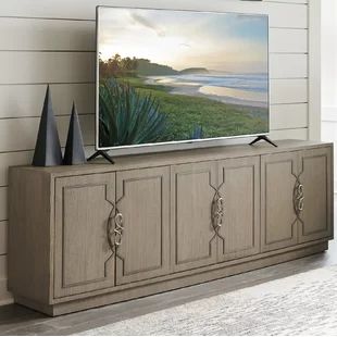 Well Known Modern Tv Stands In Oak Wood And Black Accents With Storage Doors Within 90 Inch All Tv Stands & Entertainment Centers (Photo 5 of 15)