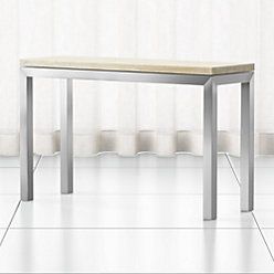Well Known Parsons Walnut Top &amp; Dark Steel Base 48x16 Console Tables For Parsons White Marble Top/ Dark Steel Base 48x16 Console (Photo 5 of 15)