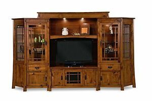 Well Known Tasi Traditional Windowpane Corner Tv Stands Regarding Amish Modesto Tv Entertainment Center Wall Unit Rustic (View 1 of 15)