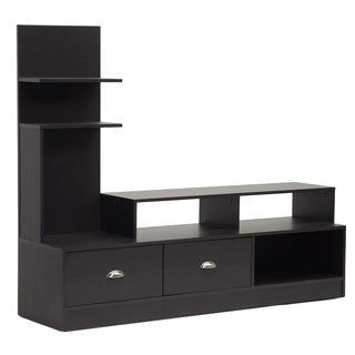 Well Known Upright Tv Stands Regarding Armstrong Dark Brown Modern Tv Stand (Photo 4 of 15)