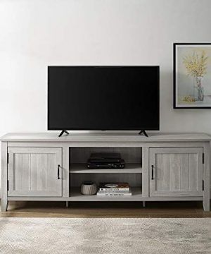 Well Known Walker Edison Farmhouse Tv Stands With Storage Cabinet Doors And Shelves Pertaining To Walker Edison Furniture Company Modern Farmhouse Grooved (Photo 3 of 15)
