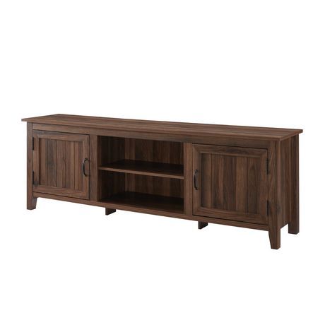 Well Known Walnut Tv Cabinets With Doors Throughout Modern Farmhouse Tv Stand With 2 Doors For Tv's Up To  (View 3 of 15)