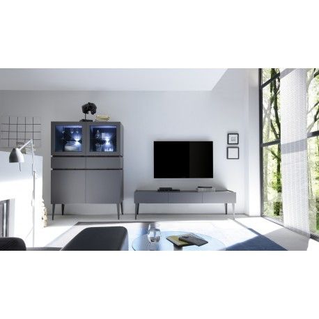 Well Liked Bella Tv Stands Inside Livia – Grey Matt Lacquered Tv Unit With Drawers – Tv (View 9 of 15)