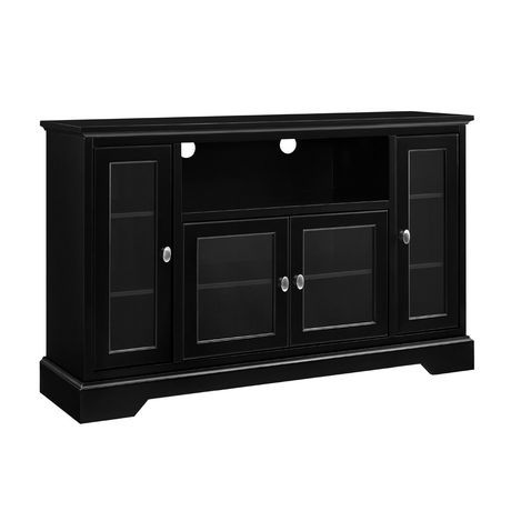 Well Liked Edgeware Black Tv Stands With We Furniture 52" Highboy Style Black Wood Tv Stand (Photo 5 of 15)