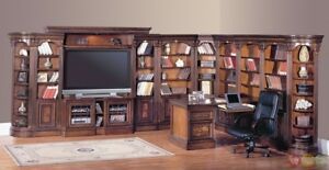 Well Liked Tasi Traditional Windowpane Corner Tv Stands In Parker House Huntington Large Traditional Library (View 3 of 15)