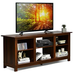 Well Liked Tier Entertainment Tv Stands In Black With Regard To Costway 2 Tier 58" Tv Stand Entertainment Media Console (Photo 4 of 15)