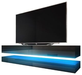 Well Liked Tv Stands Fwith Tv Mount Silver/Black Pertaining To Fly Wall Mounted Floating Tv Stand 16 Colors Led Fits  (View 5 of 15)