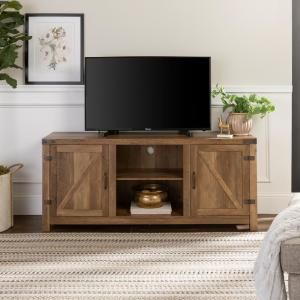 Well Liked Urban Rustic Tv Stands Intended For Walker Edison Furniture Company Angle Iron Driftwood (View 12 of 15)