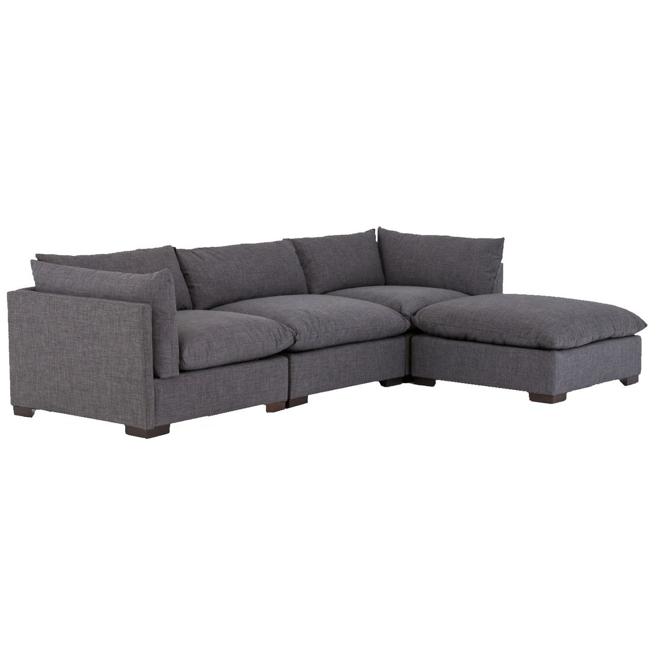 Westworld Modern Gray 4 Piece Modular Lounge Sectional For Benton 4 Piece Sectionals (View 8 of 15)
