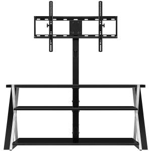 Whalen Xavier 3 In 1 Tv Stand For Tvs Up To 70″, With 3 In Current Whalen Xavier 3 In 1 Tv Stands With 3 Display Options For Flat Screens, Black With Silver Accents (Photo 15 of 15)