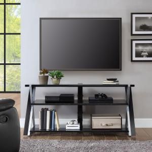 Whalen Xavier 3 In 1 Tv Stand For Tvs Up To 70″, With 3 Pertaining To Well Known Whalen Xavier 3 In 1 Tv Stands With 3 Display Options For Flat Screens, Black With Silver Accents (Photo 6 of 15)