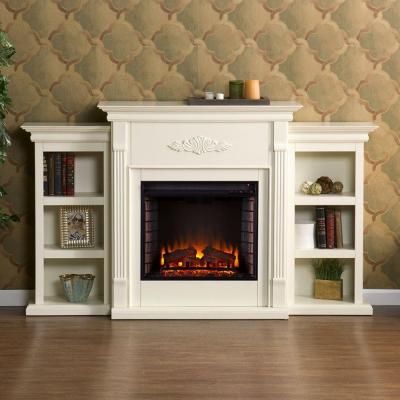 White – Electric Fireplaces – Fireplaces – The Home Depot With Regard To Newest Twin Star Home Terryville Barn Door Tv Stands (Photo 6 of 15)