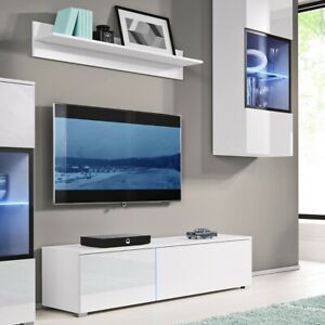White Gloss Tv Media Unit With Led Light (View 2 of 15)