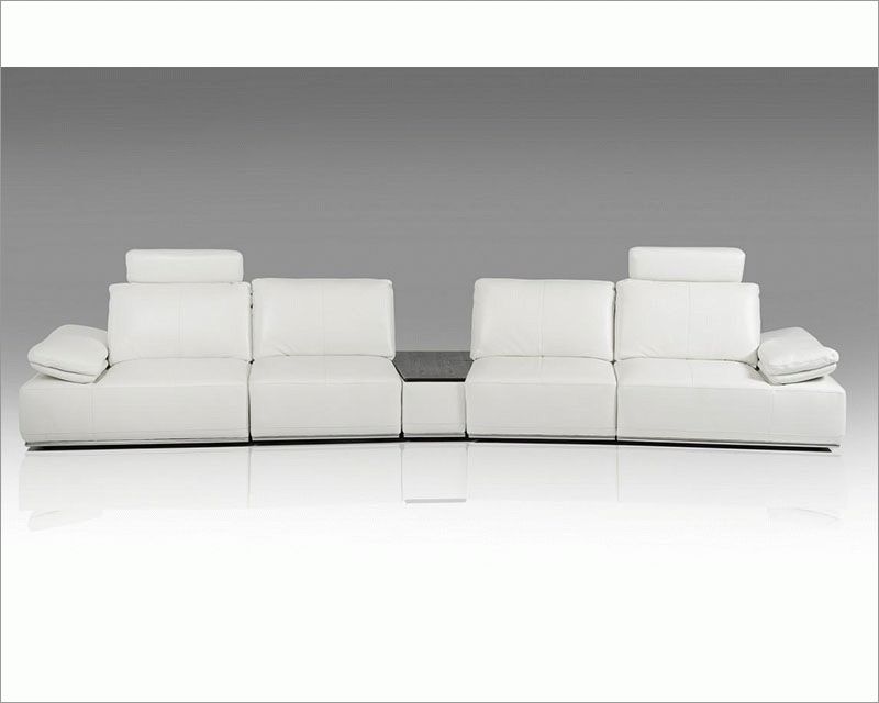 White Italian Leather Large Sectional Sofa 44L5968 Throughout Sectional Sofas In White (View 15 of 15)