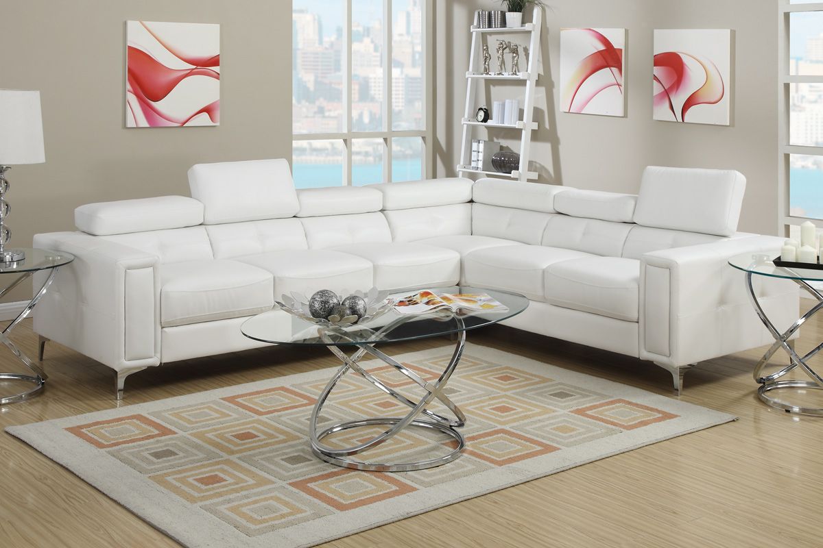 White Metal Sectional Sofa – Steal A Sofa Furniture Outlet Within Sectional Sofas In White (View 9 of 15)