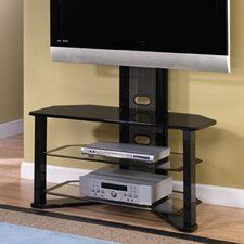 Widely Used 57'' Tv Stands With Open Glass Shelves Gray &amp; Black Finsh With Tv Stands With Flat Panel Mounts (Photo 5 of 13)