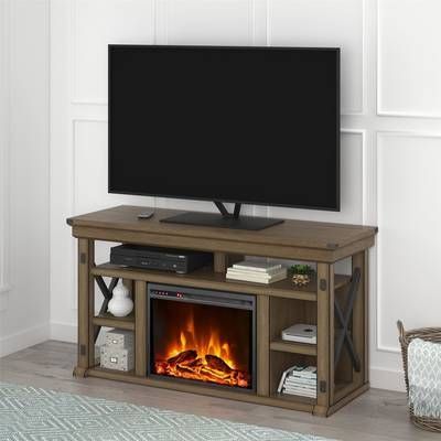 Widely Used Colleen Tv Stands For Tvs Up To 50" Regarding Wyatt Tv Stand For Tvs Up To 50" With Fireplace Included (View 10 of 15)