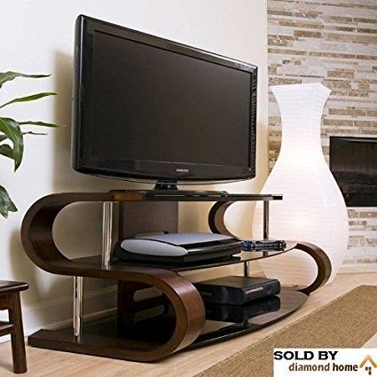 Widely Used Glass Shelves Tv Stands For Tvs Up To 60&quot; With Regard To 60" Modern Curvy Tv Stand, This S Shaped Tv Stand Features (View 11 of 15)