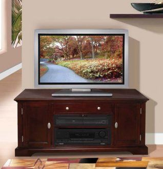 Widely Used Mainstays Tv Stands For Tvs With Multiple Colors In Dark Cherry Finish Contemporary Tv Stand With Storage Cabinets (View 13 of 15)