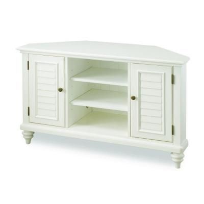 Widely Used Naples Corner Tv Stands For Home Basics Traditional Faux Wood White Interior Shutter (View 8 of 15)