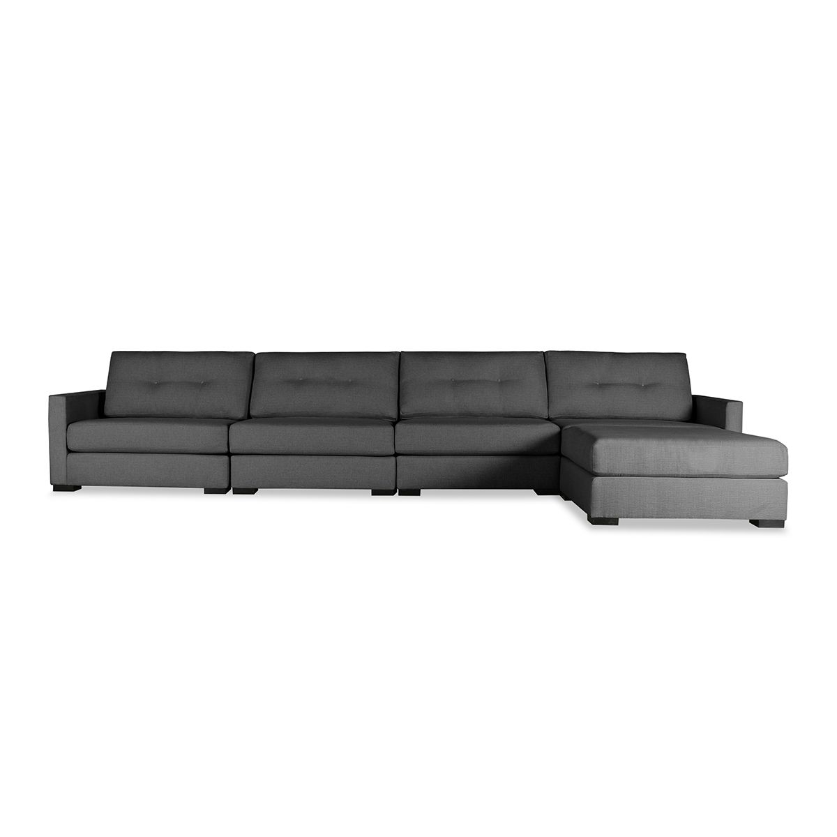 Wilton Buttoned Modular Right Chaise Sectional Pertaining To Wilton Fabric Sectional Sofas (View 6 of 15)