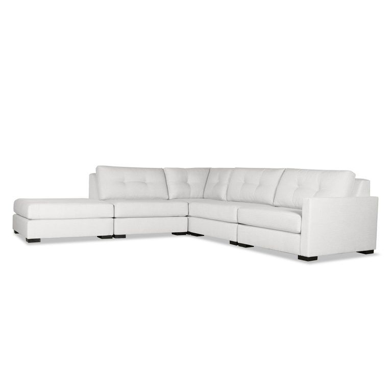 Wilton Buttoned Modular Sectional Right Arm L Shape Left For Wilton Fabric Sectional Sofas (Photo 4 of 15)