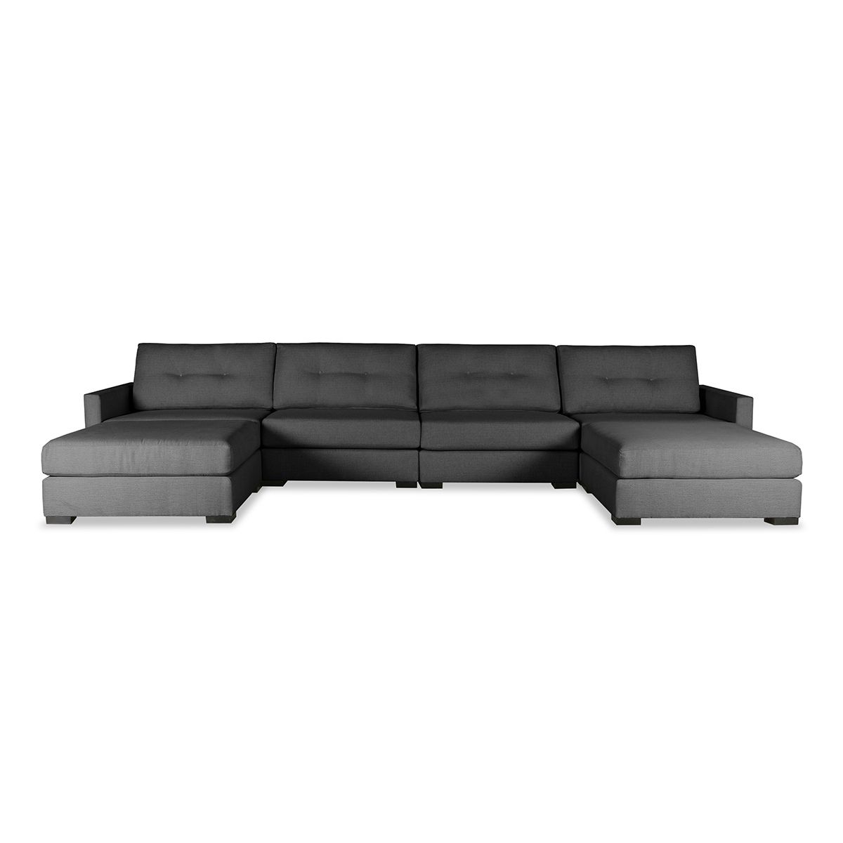 Wilton Buttoned Modular U Shape Double Chase Sectional In Wilton Fabric Sectional Sofas (View 3 of 15)