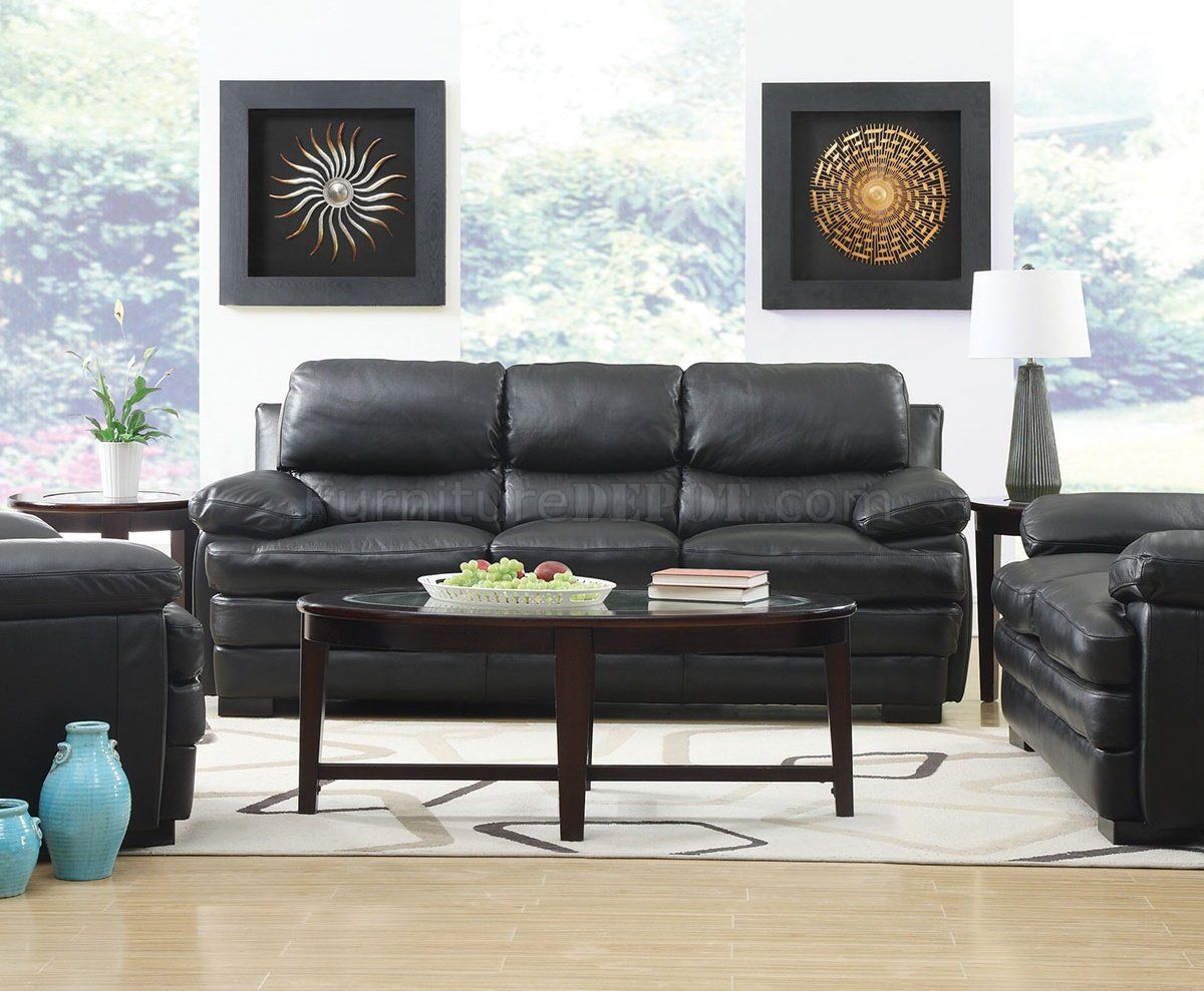 Wilton Sofa & Loveseat In Black Leather Match W/options Inside Wilton Fabric Sectional Sofas (View 11 of 15)