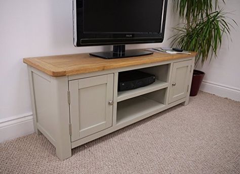 Windermere Sage Grey Painted Large Widescreen Tv Dvd Unit In 2017 Cotswold Widescreen Tv Unit Stands (Photo 15 of 15)