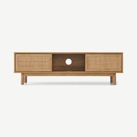 Wingrove Wide Media Unit, French Oak (View 13 of 15)