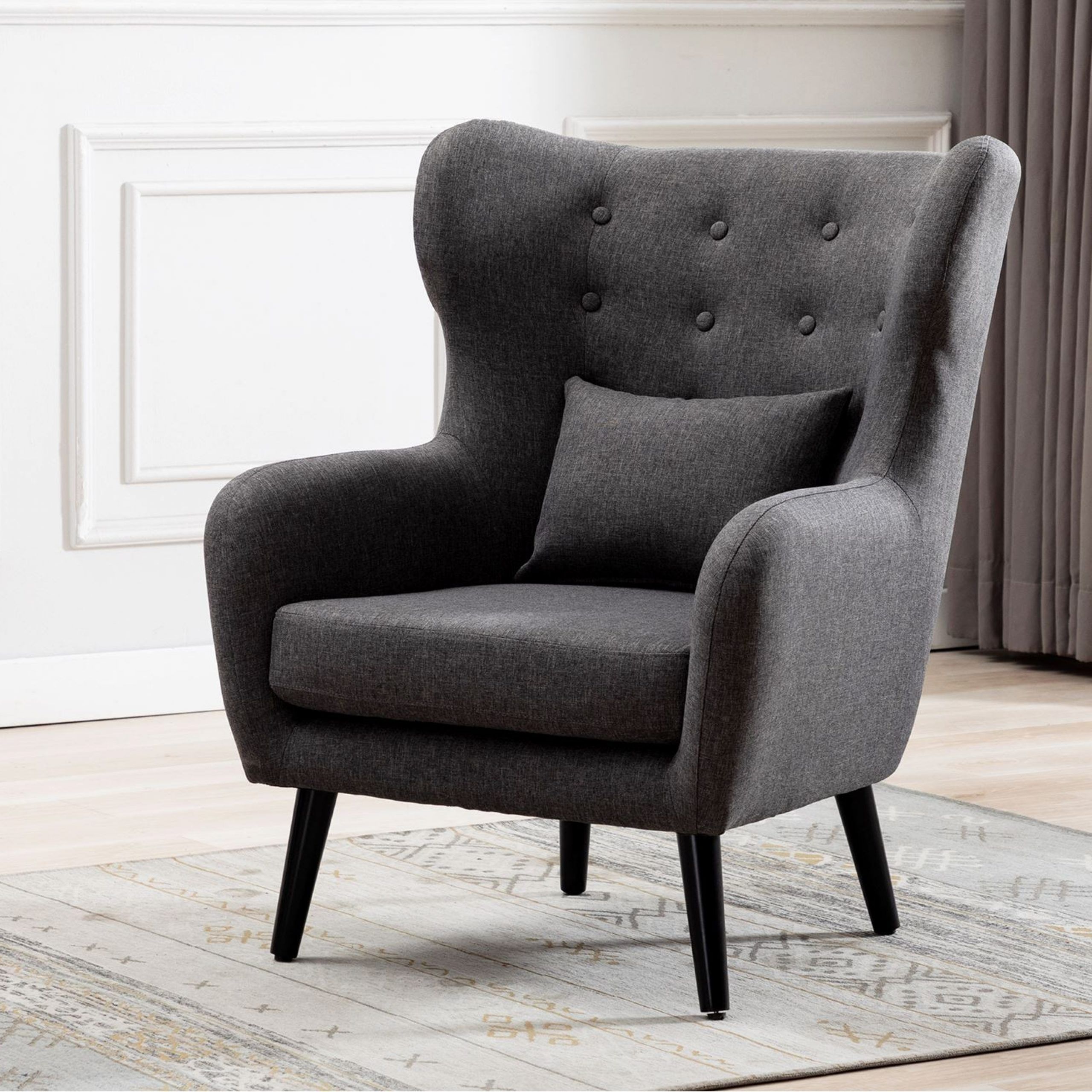 Winslow Accent Chair In Grey In Antonio Light Gray Leather Sofas (View 10 of 15)