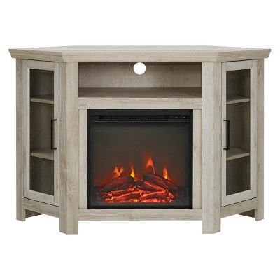 Wood Corner Fireplace Console Tv Stand For Tvs Up To 50 With Regard To Well Known Tracy Tv Stands For Tvs Up To 50" (View 10 of 15)
