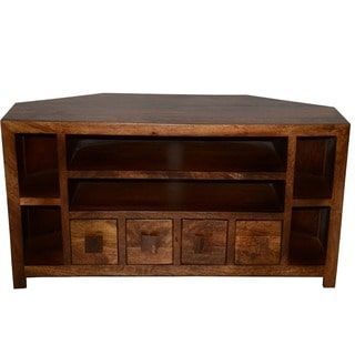 Y Decor 41 Inch Brown Finish Wide Corner Tv Cabinet (View 11 of 15)