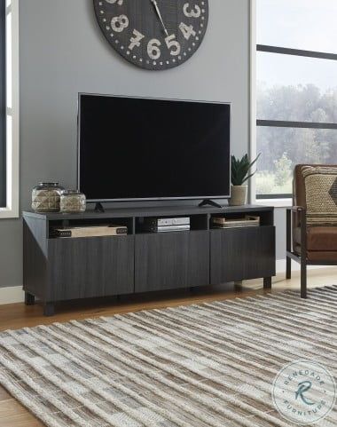 Yarlow Black 70" Large Tv Stand From Ashley (View 14 of 15)