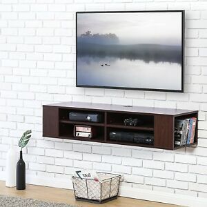 4 Shelf Wall Mount Floating Media Console Entertainment Intended For Popular Bari 160 Wall Mounted Floating 63&quot; Tv Stands (Photo 16 of 34)