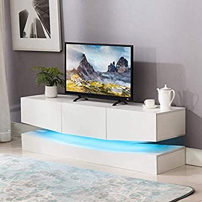 Amazon: Mecor Floating Tv Stand Led Lights, 59 Inch Intended For Most Recently Released Wall Mounted Floating Tv Stands (View 22 of 34)