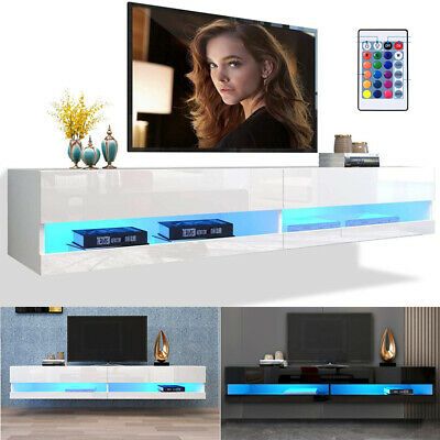 Popular Wall Mounted Floating Tv Stands For Glossy Wall Mounted Floating Tv Stand 80in Tv Console (Photo 3 of 34)