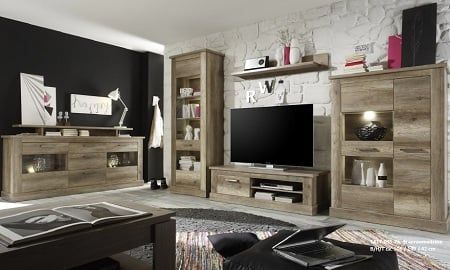 Well Known  Gloss Front Tv Stand In Montreal Wooden Tv Stand In Monument Canyon Oak With  (View 11 of 11)