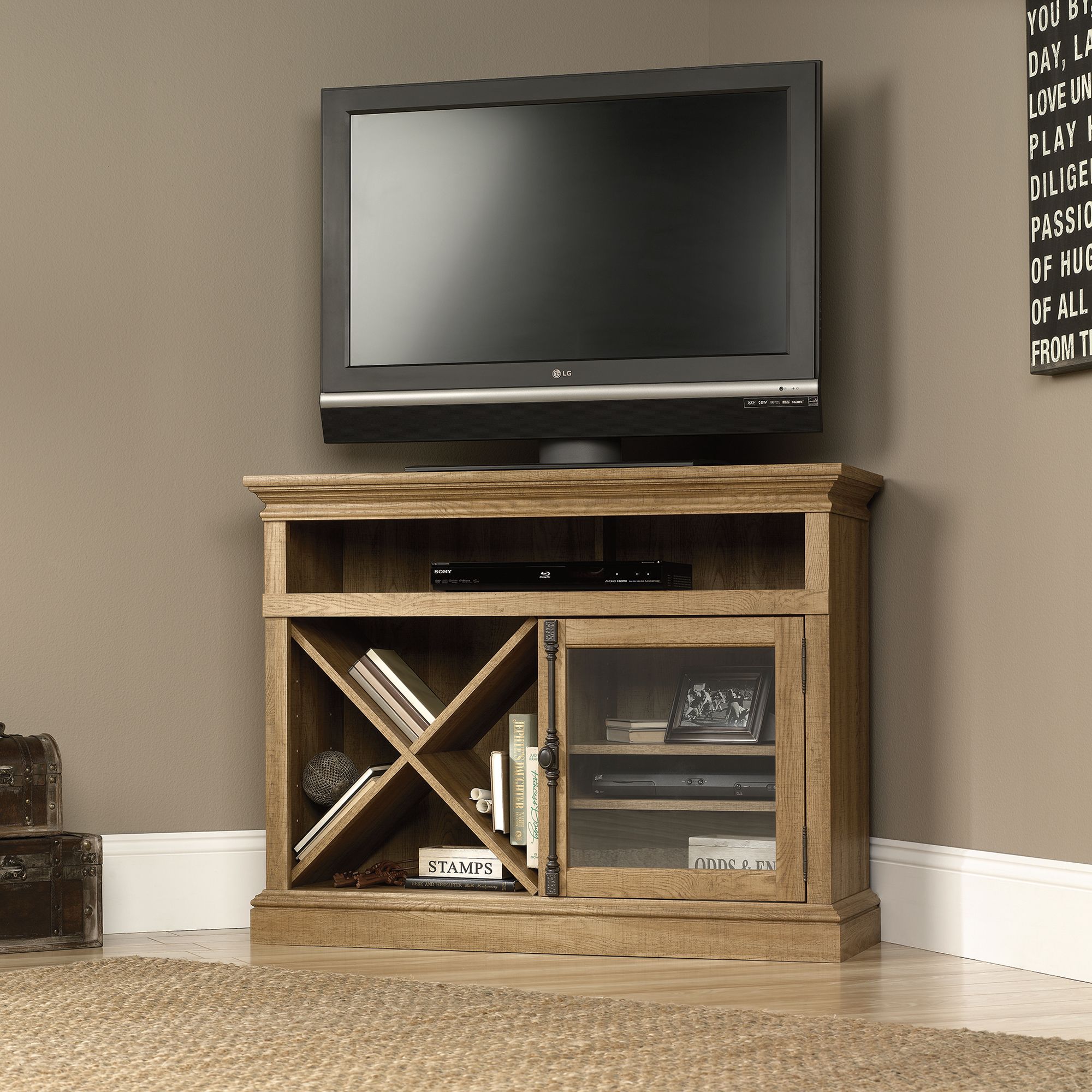 Well Known Tv Stands In Sauder Corner Tv Stand (414723) – The Furniture Co (View 3 of 20)