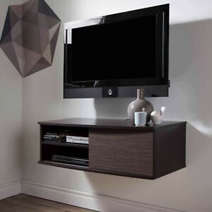Wood Wall Mounted Tv Panel Stand Media Console Center With 2017 Wall Mounted Floating Tv Stands (Photo 26 of 34)