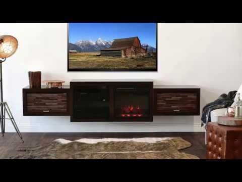 Woodwaves Wall Mounted Floating Fireplace Tv Stand – Eco In Preferred Wall Mounted Floating Tv Stands (View 34 of 34)